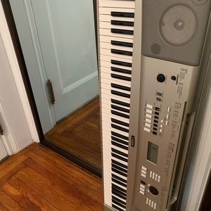 Silver electric keyboard